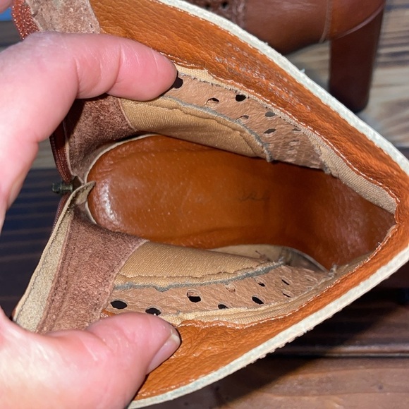 Matisse Tan Braided Cutout Leather Ankle Boot Heel Size 6.5 - Picture 10 of 16